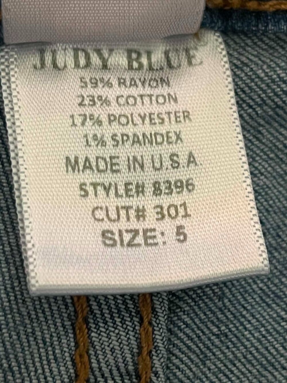 Judy Blue Bell Bottom Strtch Frayed Hem Jeans Women's USA Made size 5/27 - Picture 7 of 7